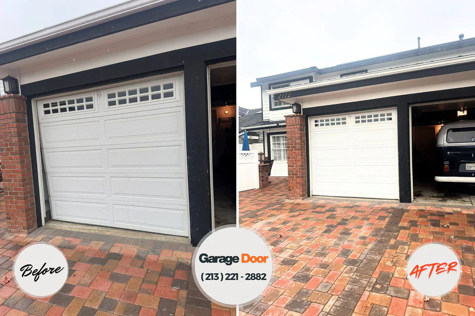 Before and after: garage door repair Landen, OH